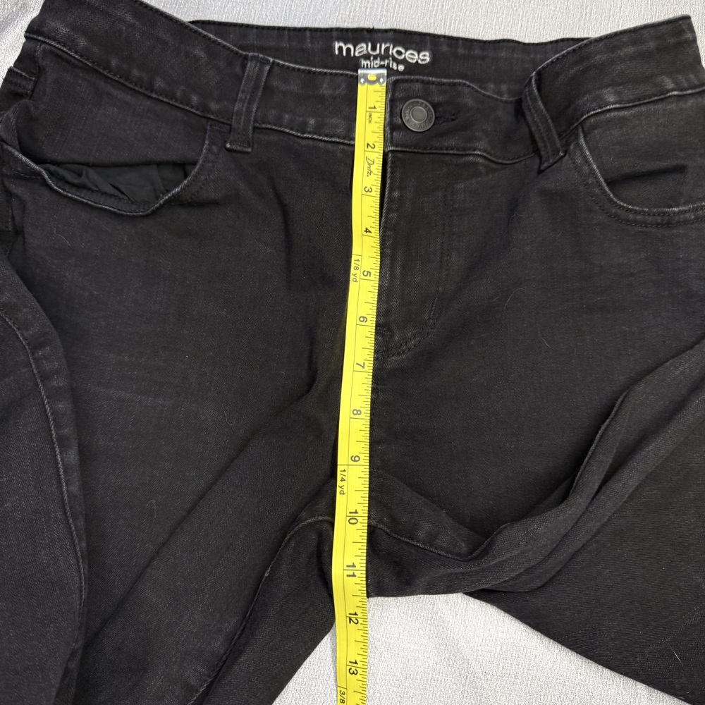 Maurices Mid Rise Skinny Jeans Black Stretch Size L - Picture 7 of 9